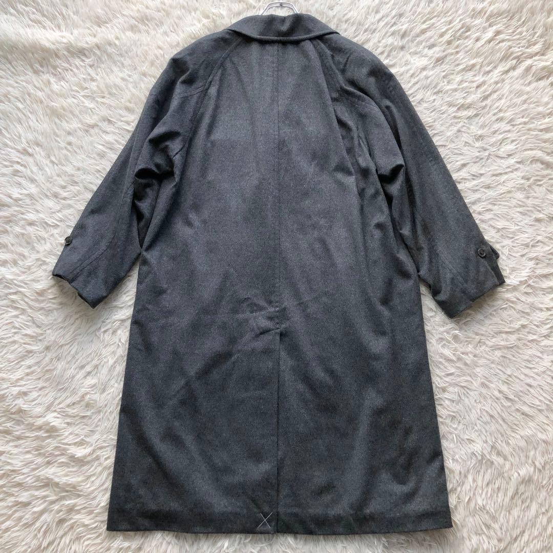 【ほぼ未使用 カシミヤ100%】ダブルチェスターコート　グレー　L マキシ丈