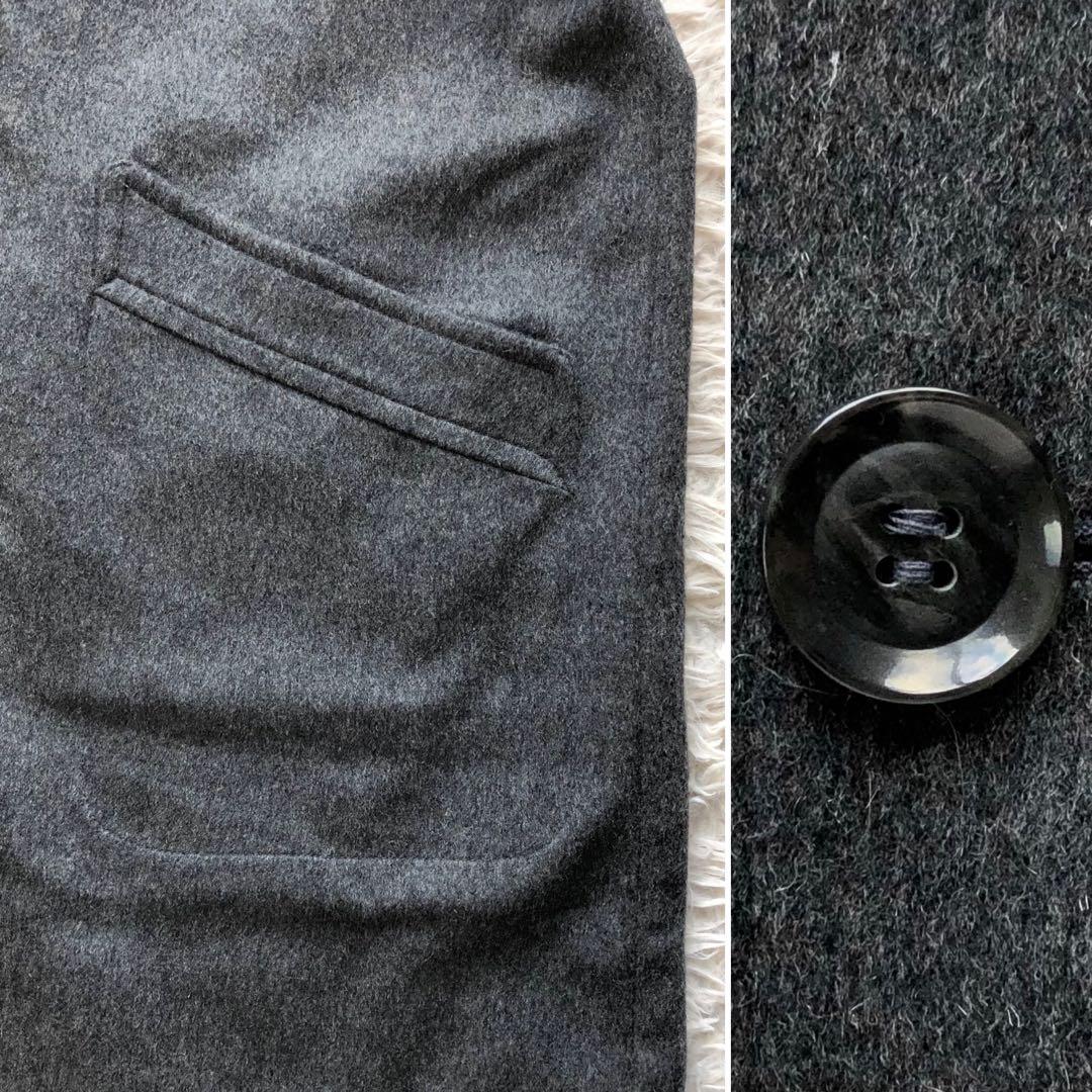 【ほぼ未使用 カシミヤ100%】ダブルチェスターコート　グレー　L マキシ丈