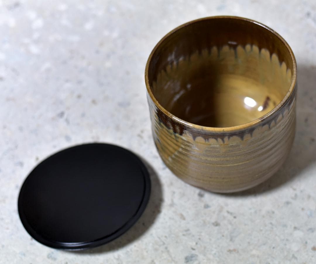 平安嘉祥造　高取写水指【極上品】　お茶道具／共箱