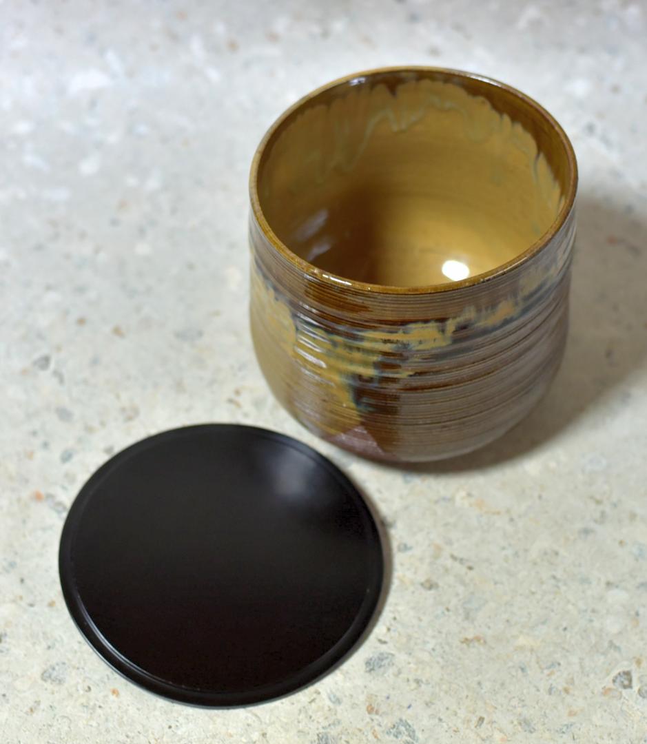 平安嘉祥造　高取写水指【極上品】　お茶道具／共箱