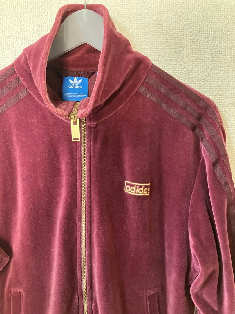 adidas Originals ベロア トラックジャケット ボルドー ジャージ