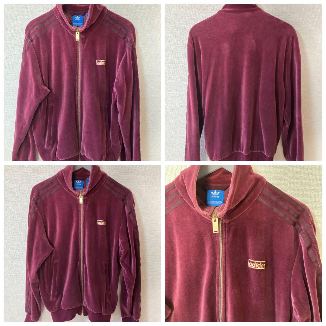 adidas Originals ベロア トラックジャケット ボルドー ジャージ