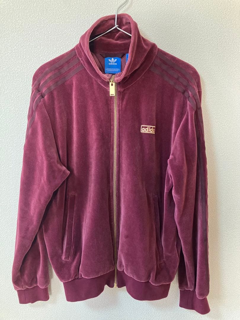 adidas Originals ベロア トラックジャケット ボルドー ジャージ