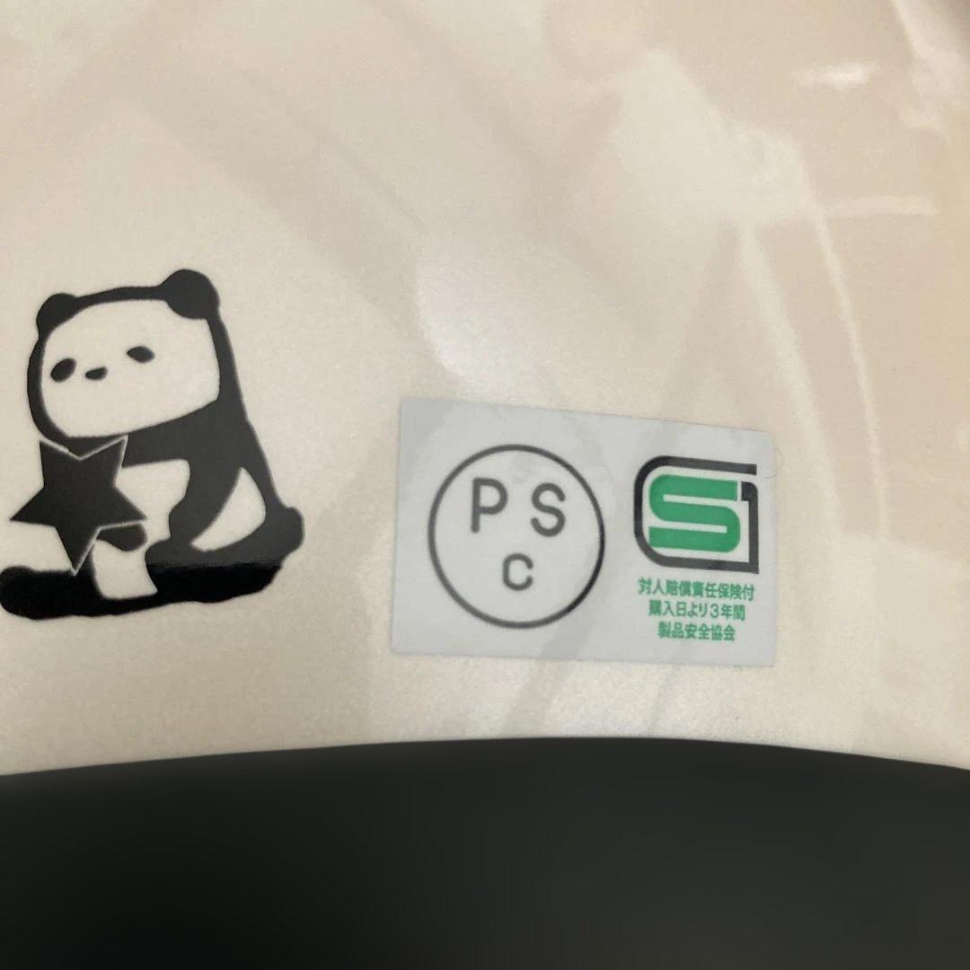 パンダつきホワイトジェットヘルメット ブラックスターレディース