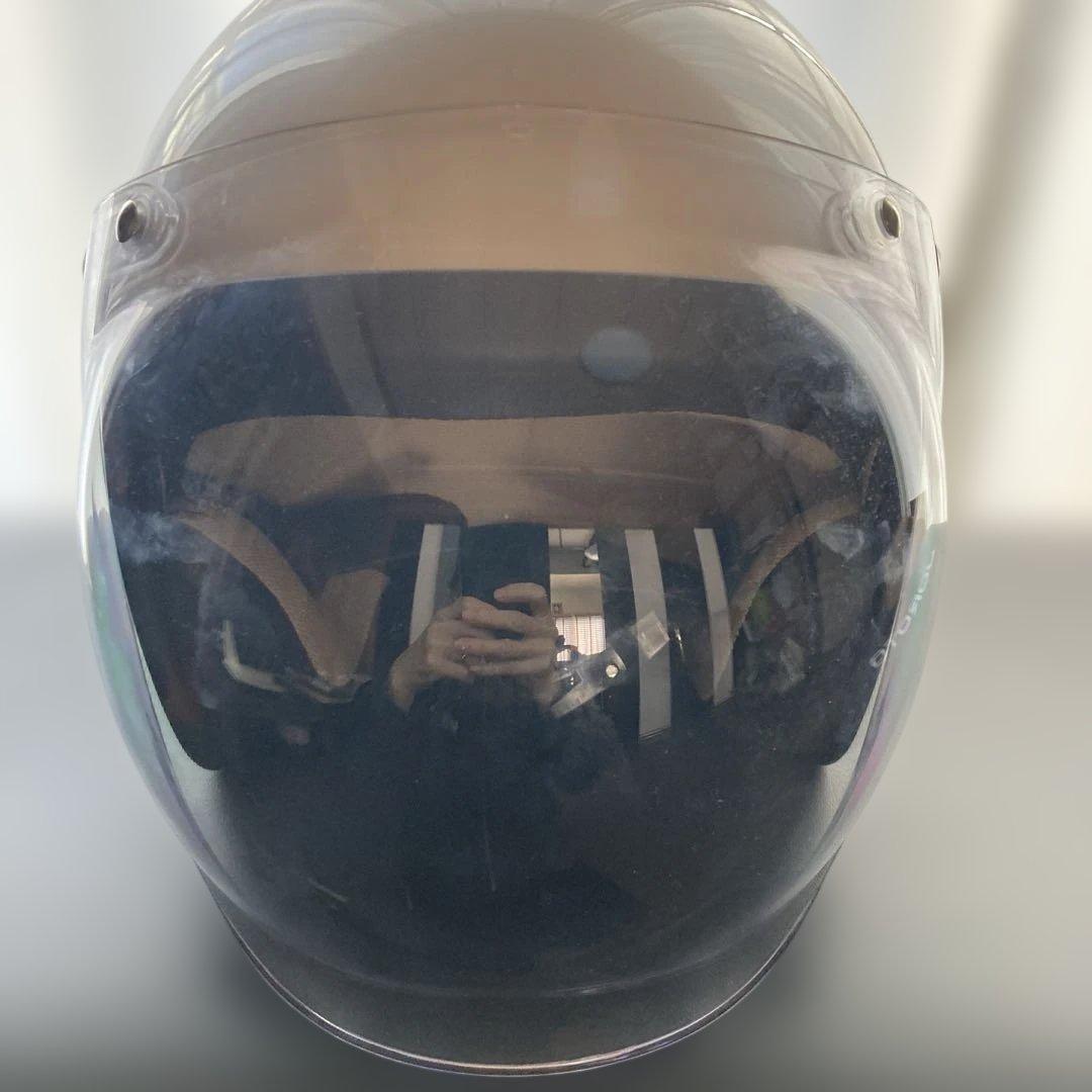 パンダつきホワイトジェットヘルメット ブラックスターレディース