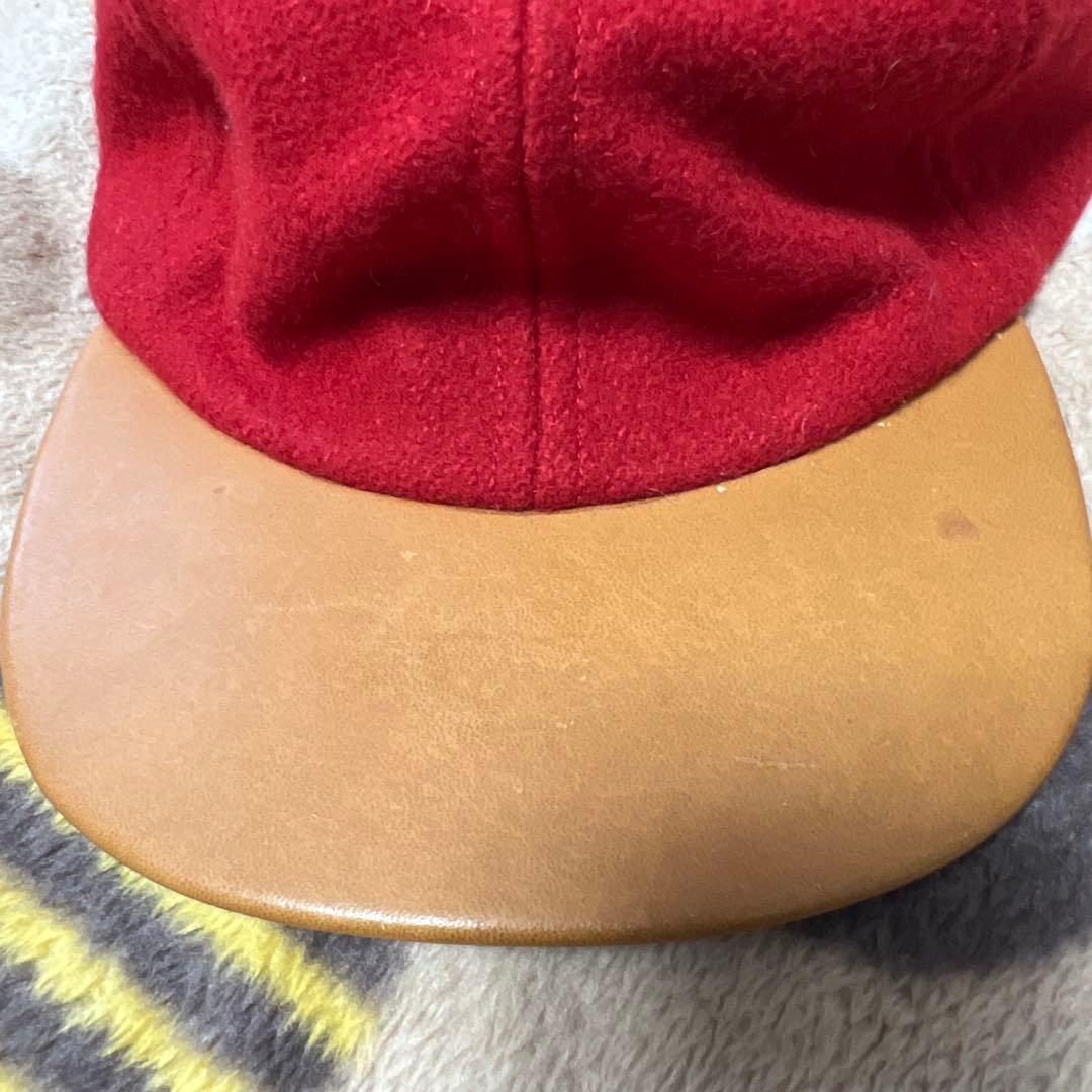 ビンテージCOACH ウール レザーキャップ