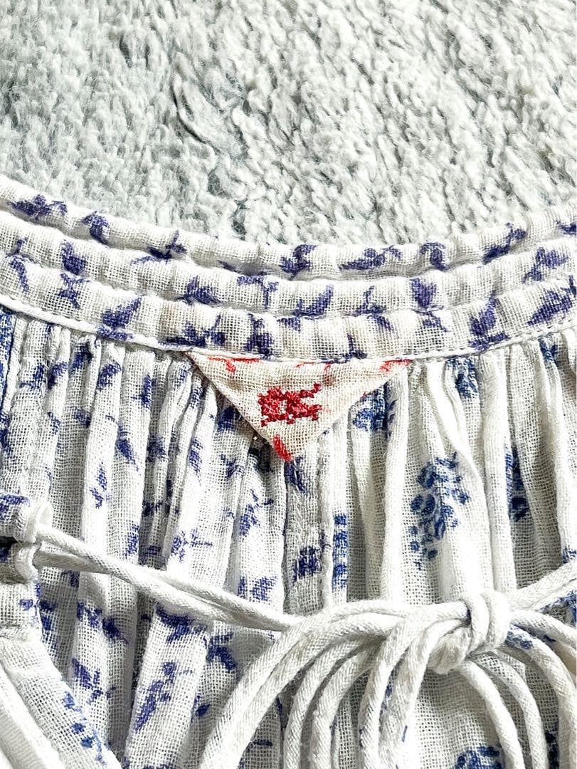 【45R】45rpm 綿100% フラワーパッチワークフレアチュニック 花柄 2