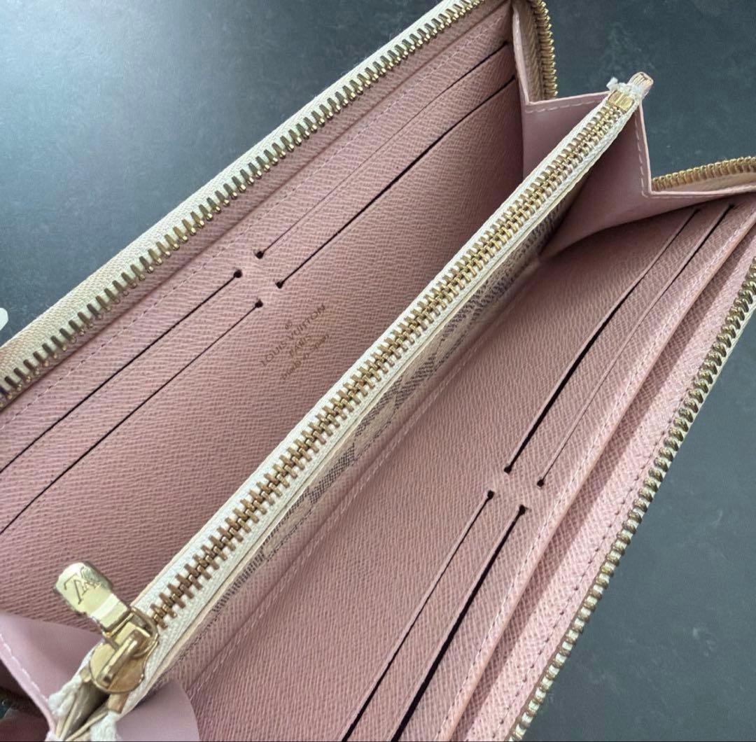 ルイヴィトン ダミエ アズール ポルトフォイユクレマンス ピンク 長財布