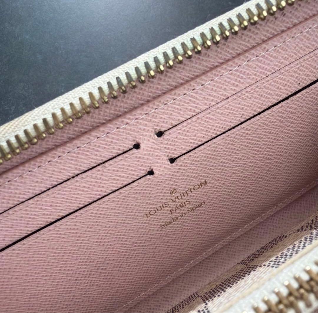 ルイヴィトン ダミエ アズール ポルトフォイユクレマンス ピンク 長財布
