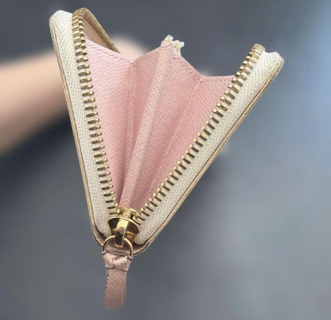 ルイヴィトン ダミエ アズール ポルトフォイユクレマンス ピンク 長財布