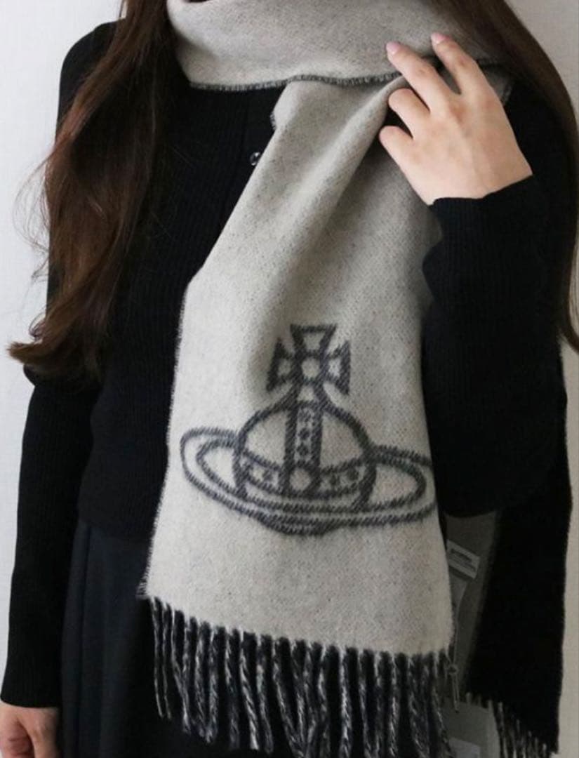 Vivienne Westwood マフラー ブラック/ホワイト