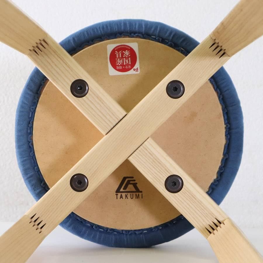 2脚同梱 匠工芸 マッシュルームスツール Lサイズ ウレタンクリア/青+黒/青