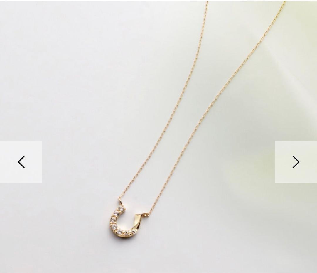 BLOOM イエローゴールド ホワイトトパーズ 馬蹄 ネックレス