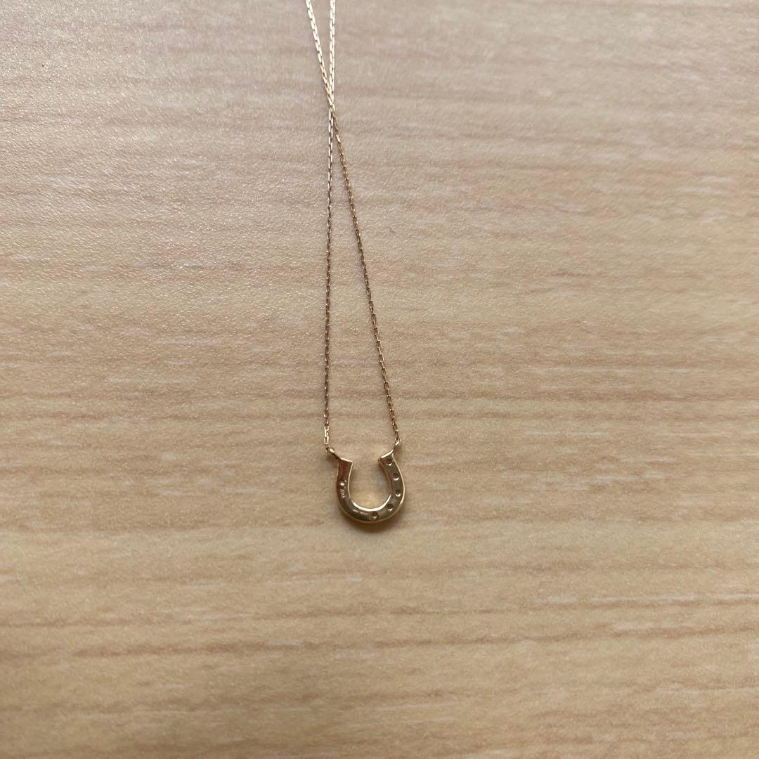 BLOOM イエローゴールド ホワイトトパーズ 馬蹄 ネックレス