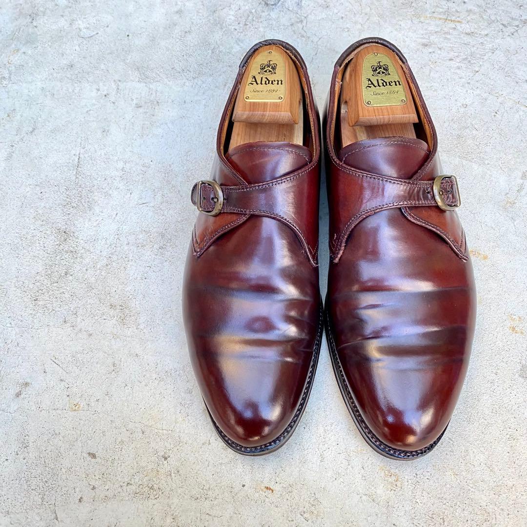 P様Alden954★サイズ10D★コードバン★バーガンディ★モンクストラップ