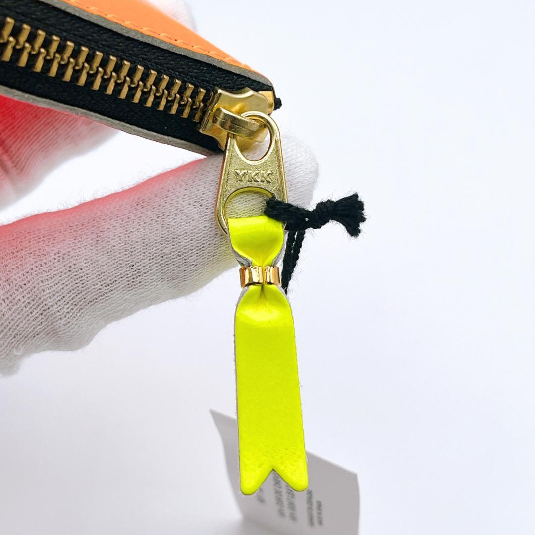 新品 コムデギャルソン レザー L字ファスナー ケース ピンク オレンジ