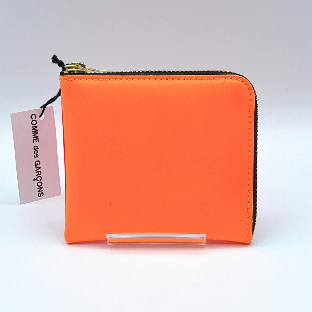 新品 コムデギャルソン レザー L字ファスナー ケース ピンク オレンジ