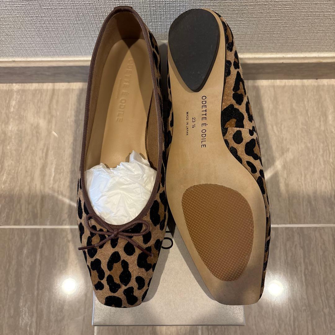 美品ほぼ未使用☆オデットエオディール　レオパードフラットシューズ⭐︎箱付き