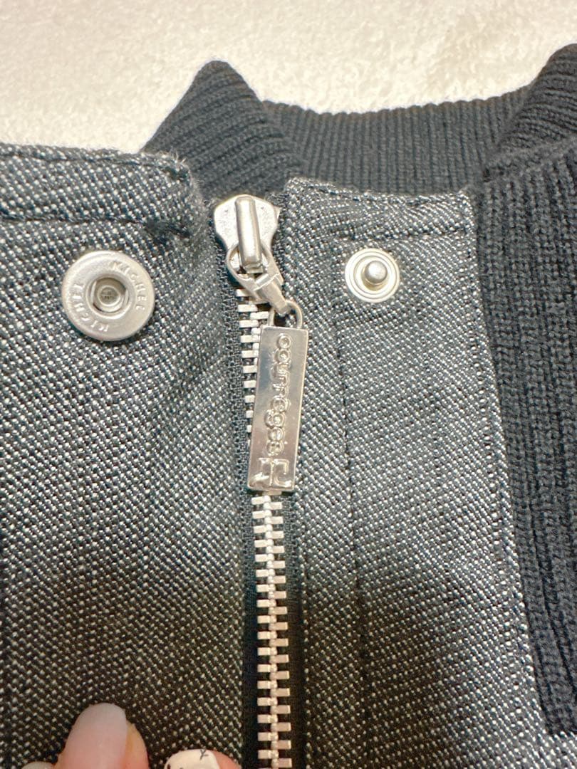 【極美品】希少 クレージュ ジャケット ブルゾン グレー 黒 シルク 38