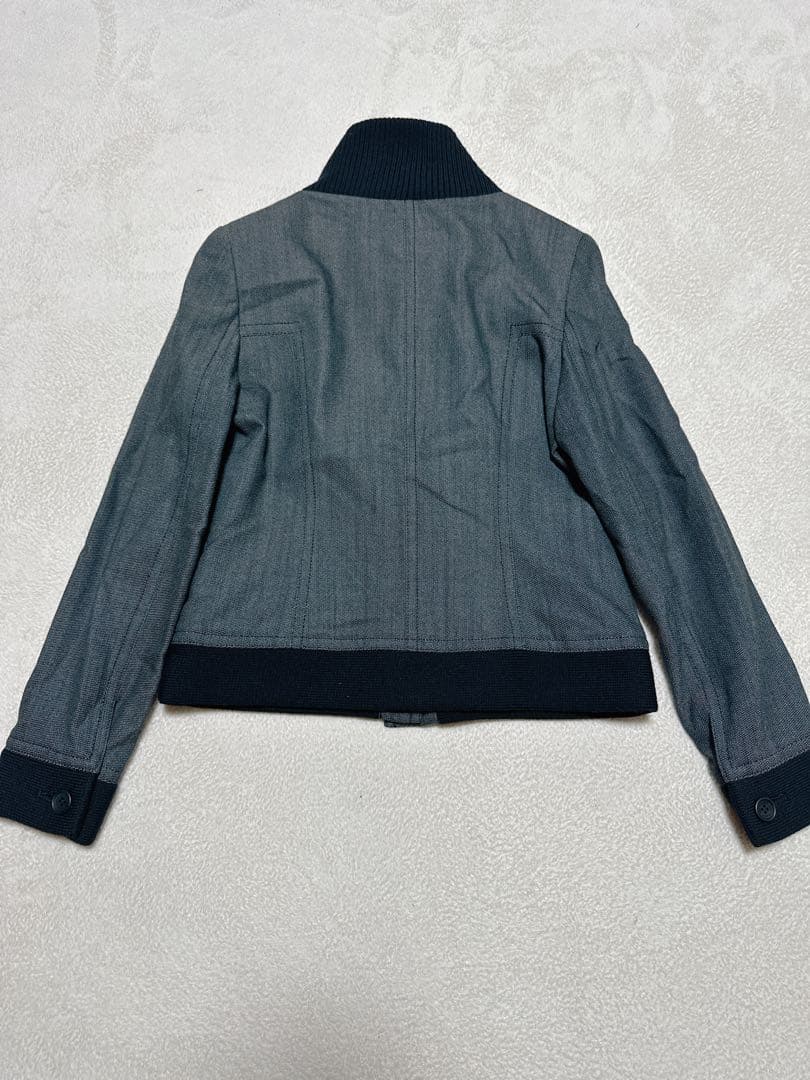 【極美品】希少 クレージュ ジャケット ブルゾン グレー 黒 シルク 38