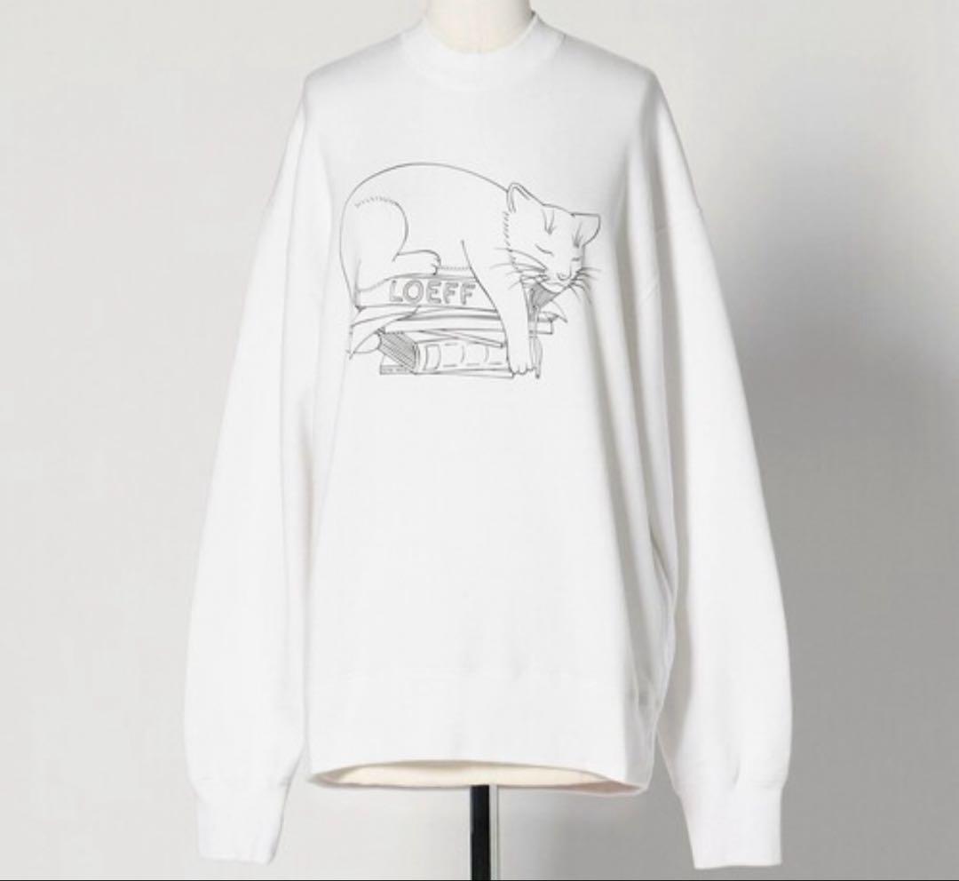 ロエフ　LOEFF スリーピング キャット スウェット サイズ0 ホワイト