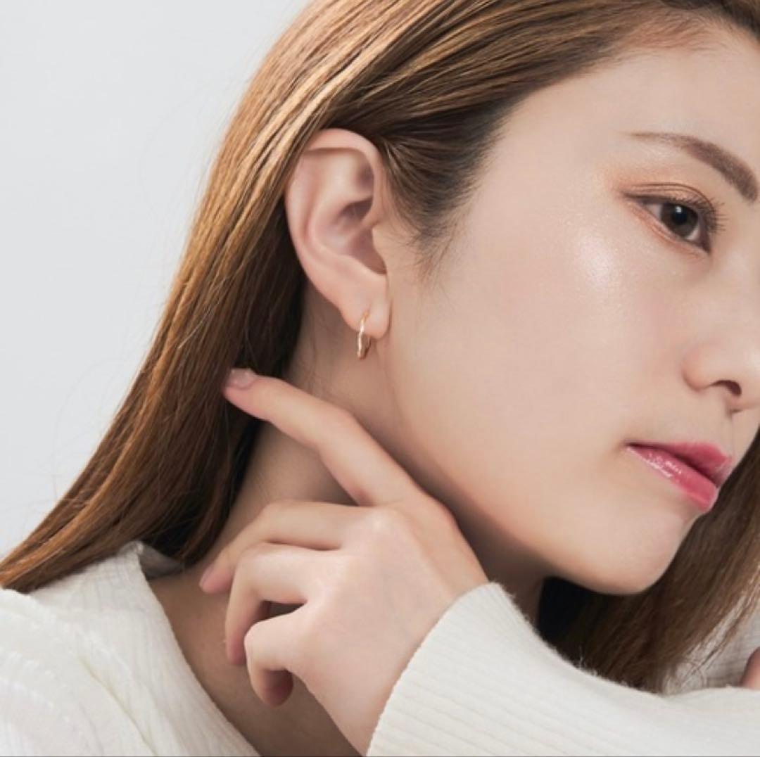 【未使用・箱付】L&Co. K10 フープピアス｜ひねり ゴールド