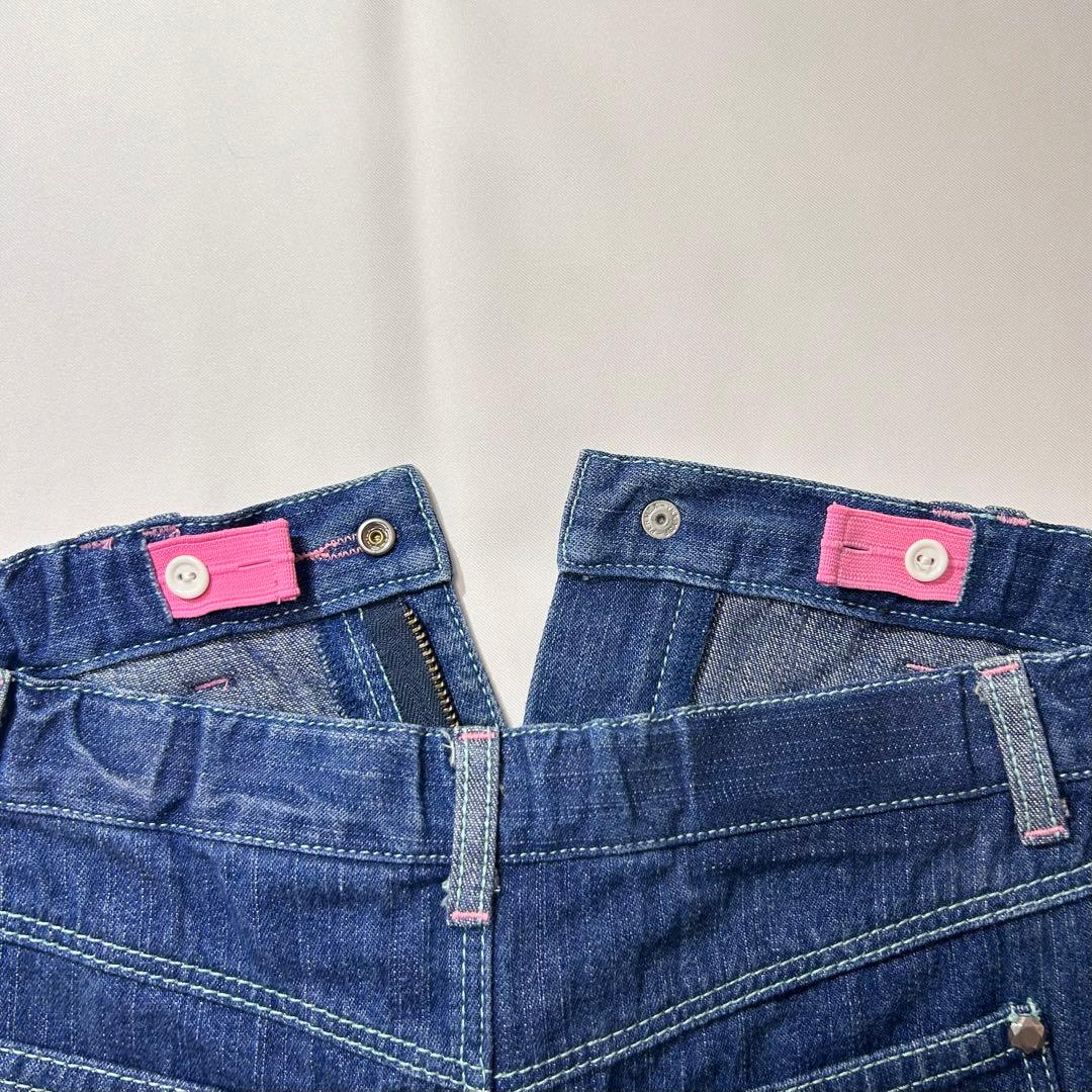 メゾピアノ　デニム　スカート　ベリエちゃん　紺色　美品　M　150