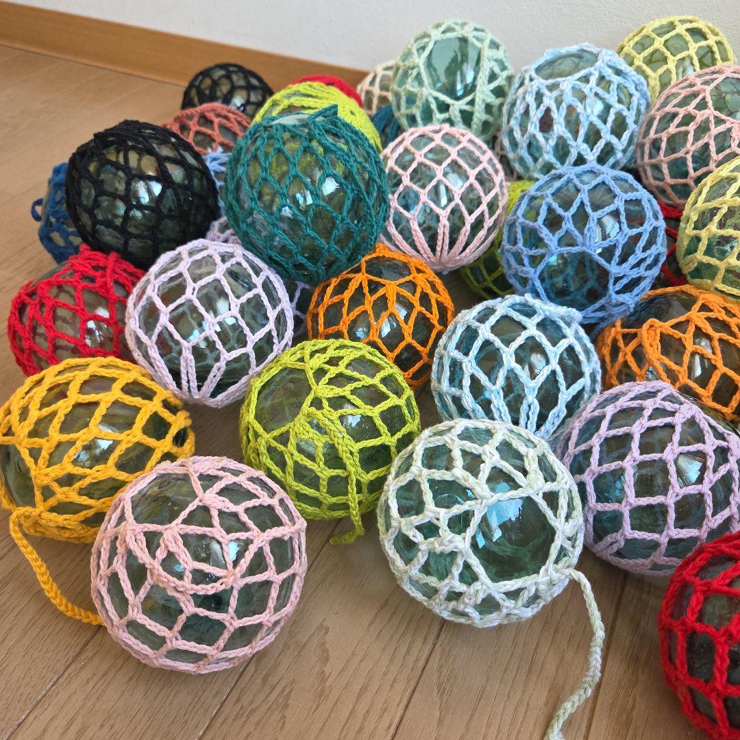 ガラス浮き玉 ガラス玉 ９cm x ５４