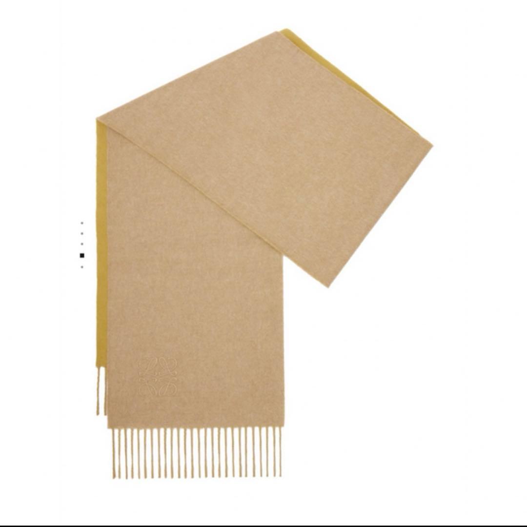 新品未使用 LOEWE バイカラースカーフ(ウール&カシミヤ)イエロー/キャメル