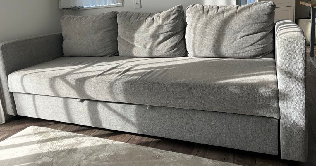 ニトリ 布張りカウチソファーベット(ノアーク2 GY)