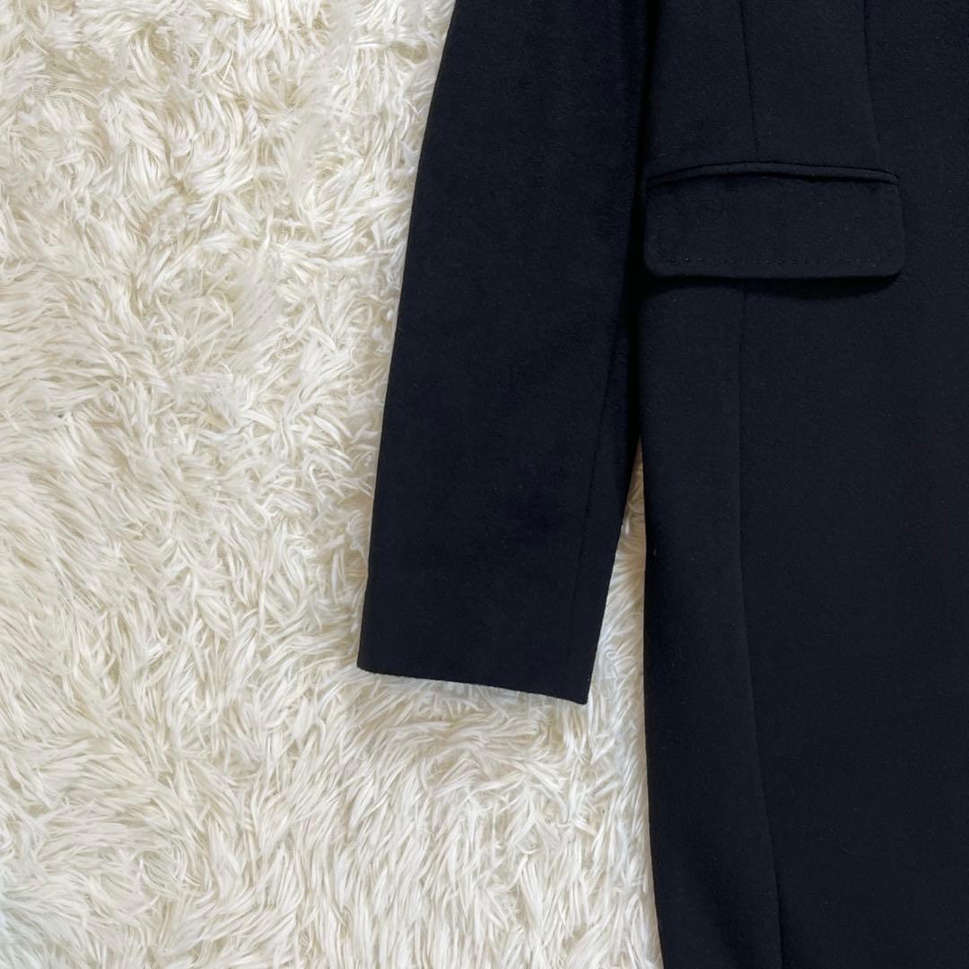 【美品】アクアスキュータム　カシミヤ100% チェスターコート　ブラック　日本製