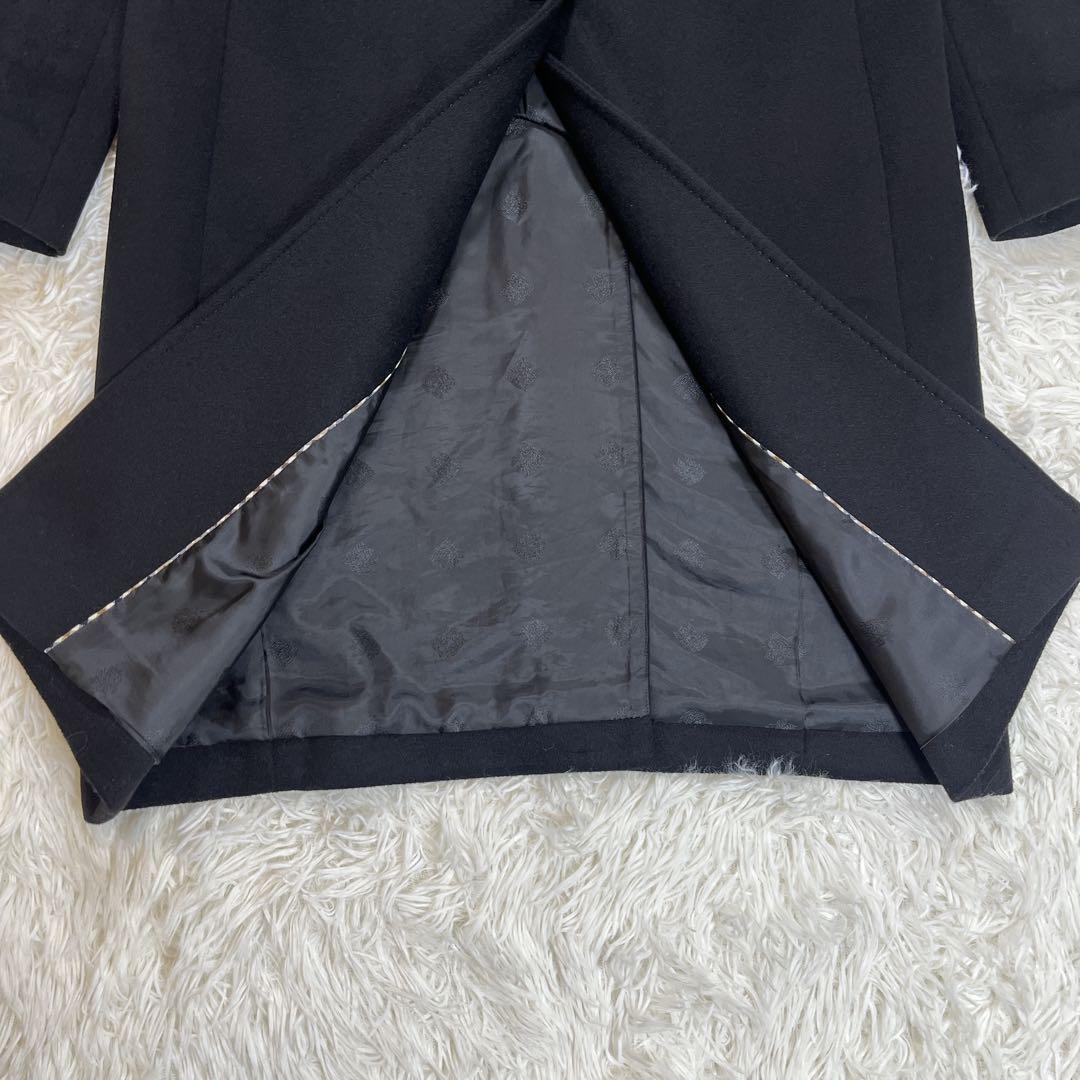 【美品】アクアスキュータム　カシミヤ100% チェスターコート　ブラック　日本製