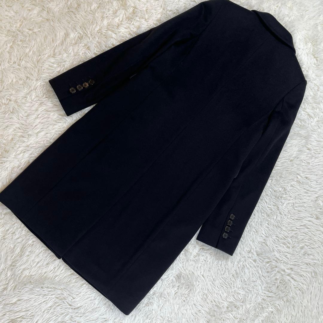 【美品】アクアスキュータム　カシミヤ100% チェスターコート　ブラック　日本製