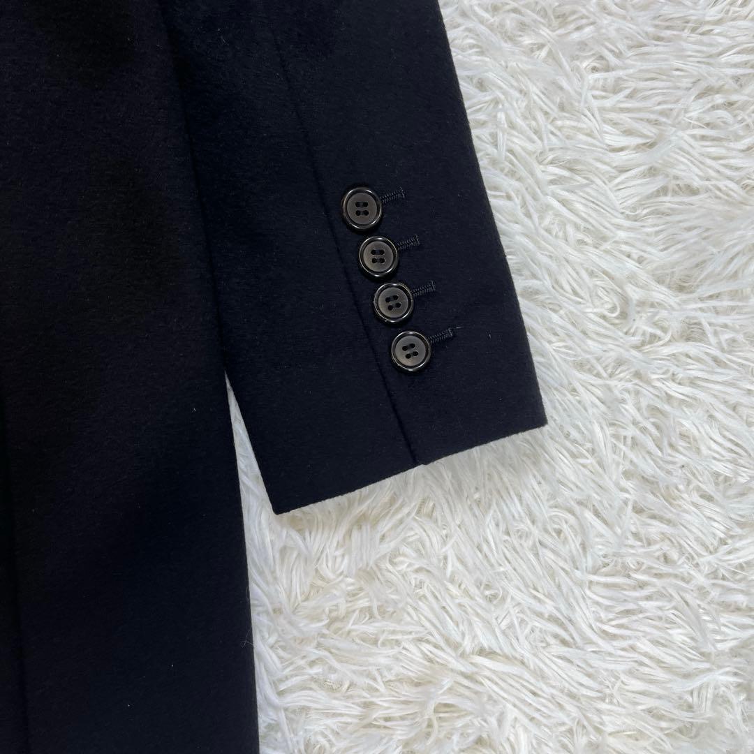 【美品】アクアスキュータム　カシミヤ100% チェスターコート　ブラック　日本製