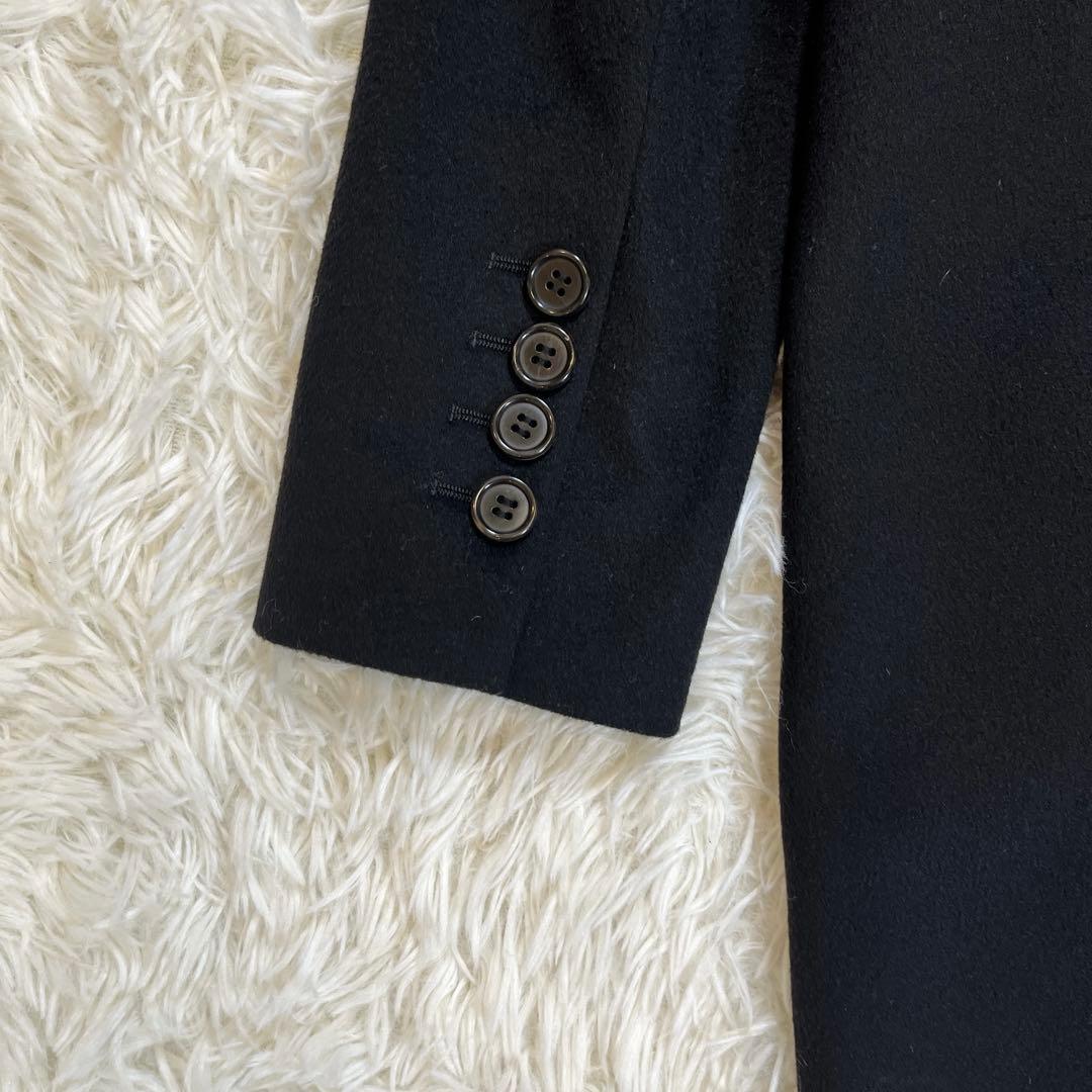 【美品】アクアスキュータム　カシミヤ100% チェスターコート　ブラック　日本製