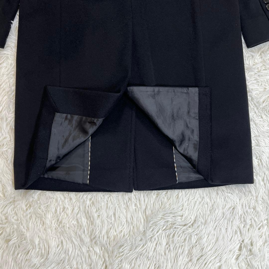 【美品】アクアスキュータム　カシミヤ100% チェスターコート　ブラック　日本製