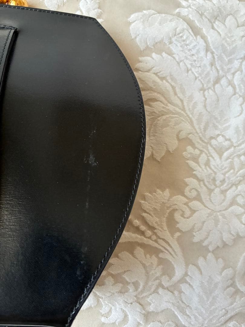 CELINE ブラックレザー クラッチバッグ