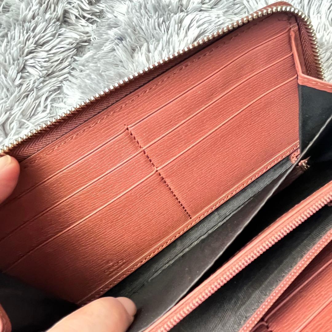 良品✨GUCCI ラウンドファスナー　インターロッキング　レザー　長財布