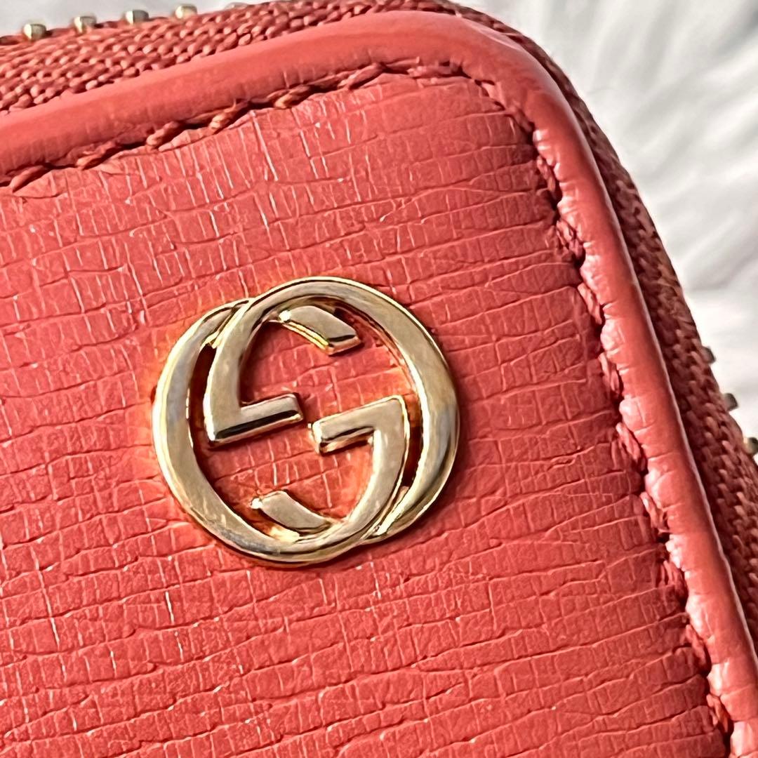 良品✨GUCCI ラウンドファスナー　インターロッキング　レザー　長財布