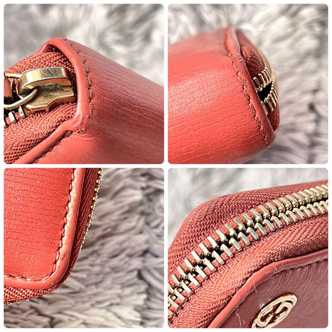 良品✨GUCCI ラウンドファスナー　インターロッキング　レザー　長財布