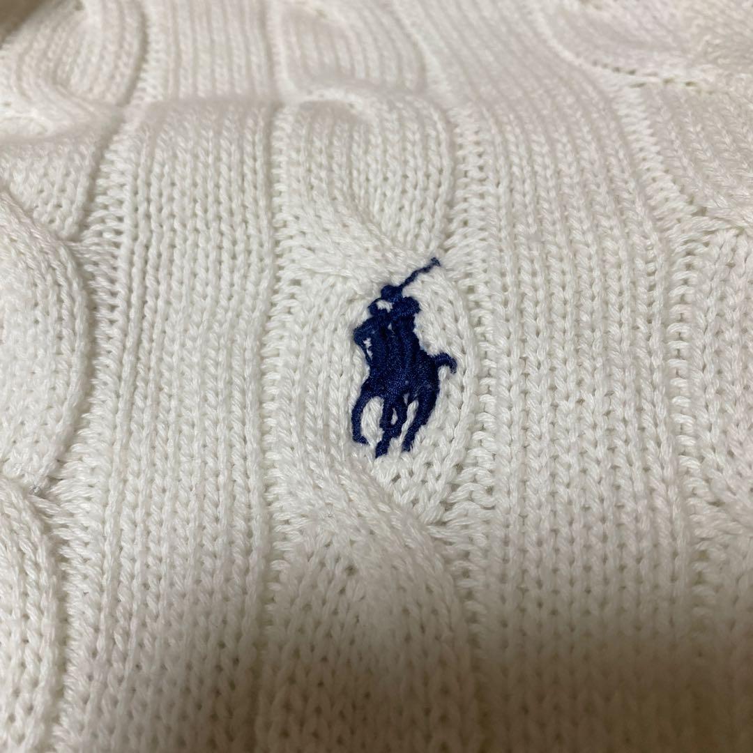 Polo Ralph Lauren ケーブルニット ポロシャツ M ホワイト