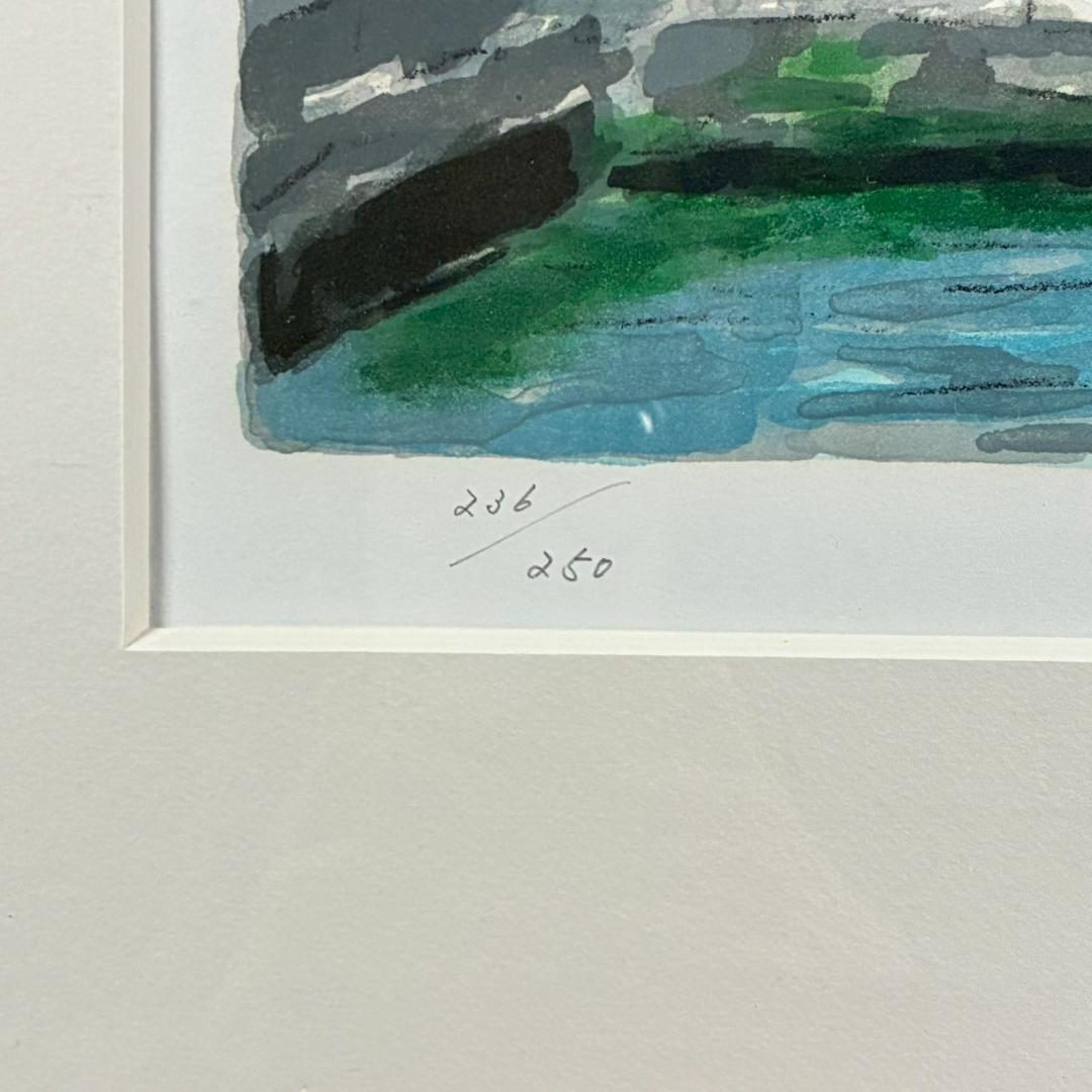 児玉幸雄「初夏の海岸」リトグラフ 直筆サイン有 お洒落な額装 パリ フランス