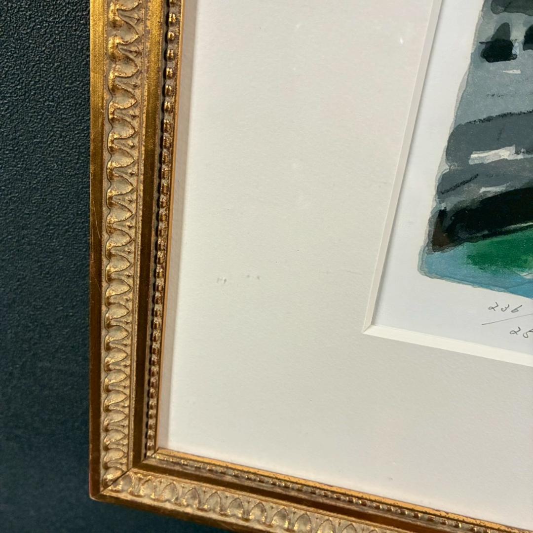 児玉幸雄「初夏の海岸」リトグラフ 直筆サイン有 お洒落な額装 パリ フランス