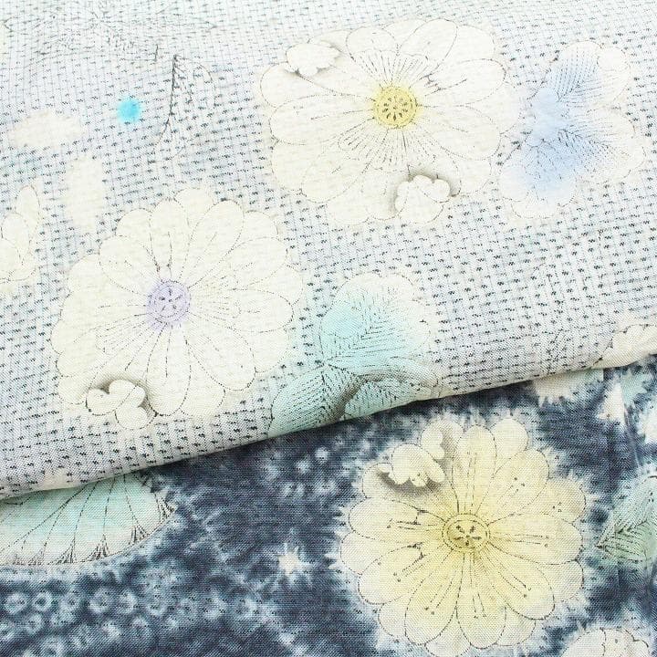 手絞り染の【辻が花】　入学園式・ご結婚式にも　【本場白大島紬】の訪問着です