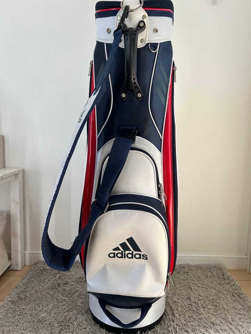 adidas キャディバッグ ホワイト/ネイビー　9.0型