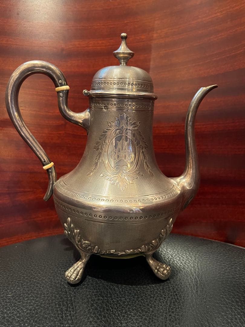 スターリングシルバー純銀製950 ポット　フランス　アンティーク　カトラリー