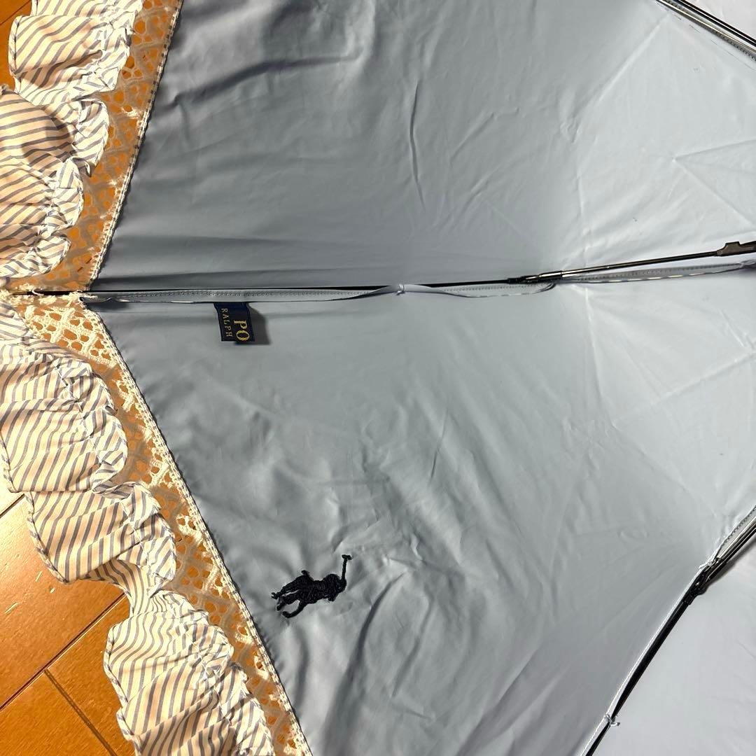 ラルフローレン ストライプ フリル 日傘