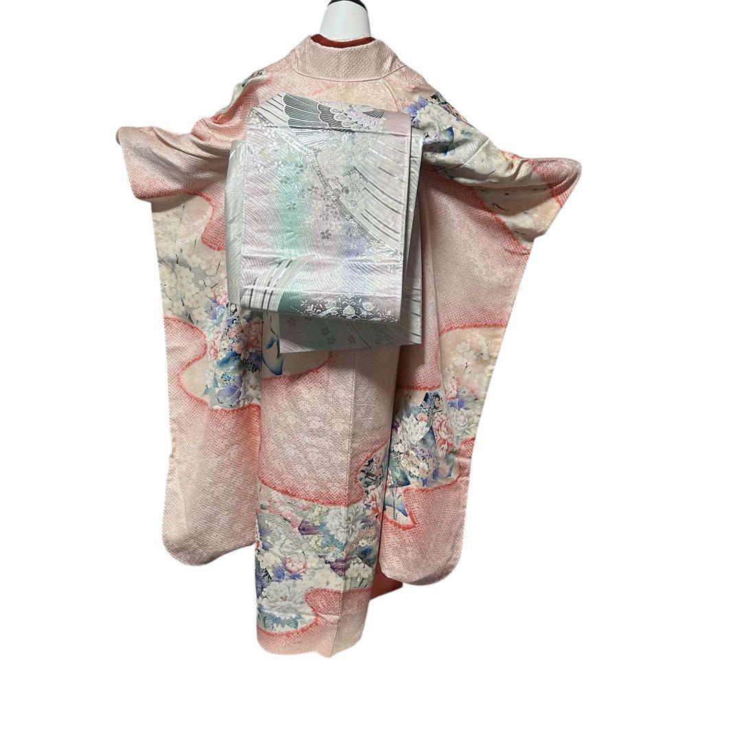 16000→15200にお値下げ　比較的美品　袷　正絹　総絞り　振袖　フルセット