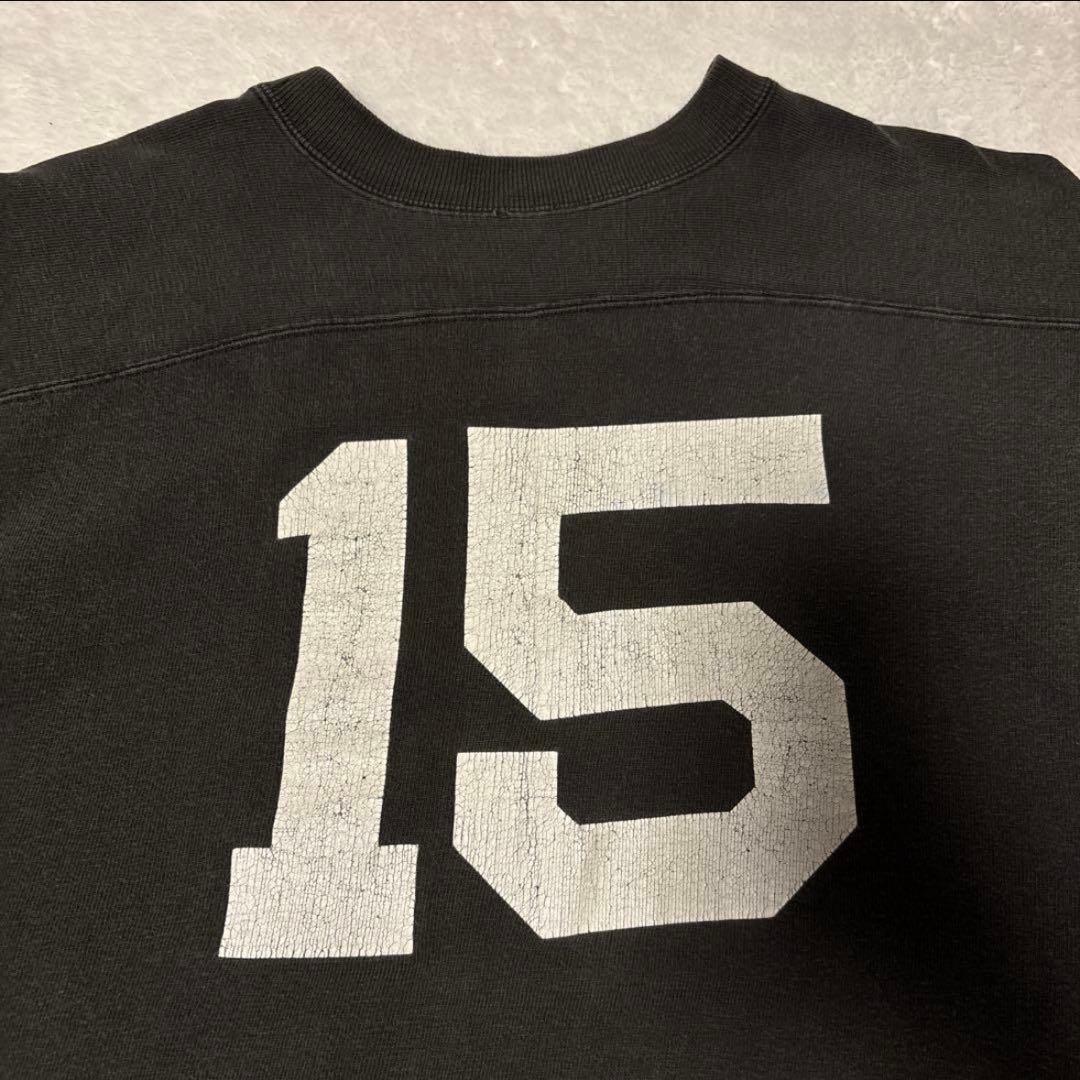 YASUYUKI 　60s〜黒ブラックプロダクツタグ肉厚フットボールシャツ
