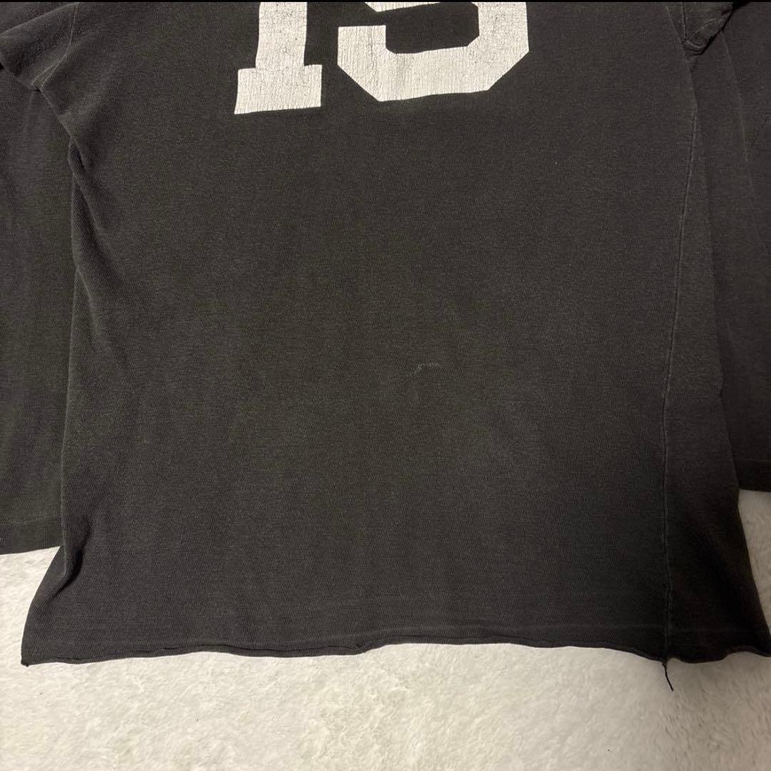 YASUYUKI 　60s〜黒ブラックプロダクツタグ肉厚フットボールシャツ